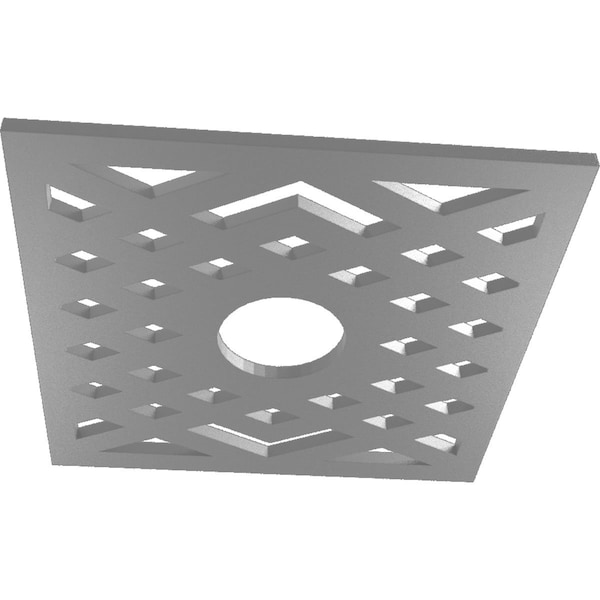 Chevron Architectural Grade PVC Pierced Ceiling Medallion, Nickel, 28OD X 7 1/4ID X 3/4P